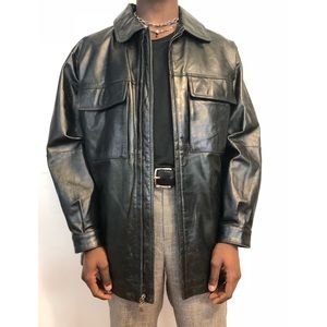 Black Leather Trench Coat